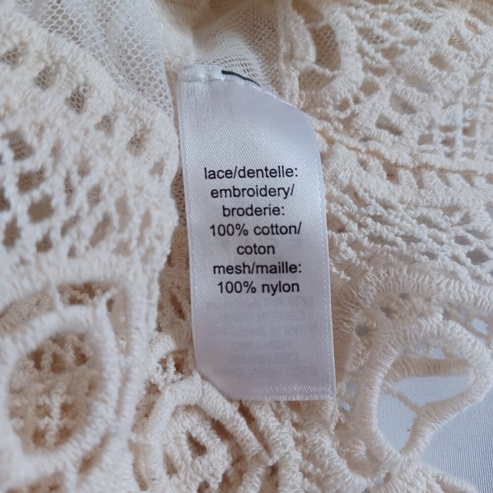 Maurices Womens Sheer Crochet Lace Mesh Tunic Top Cream Natural Size S - Picture 6 of 10